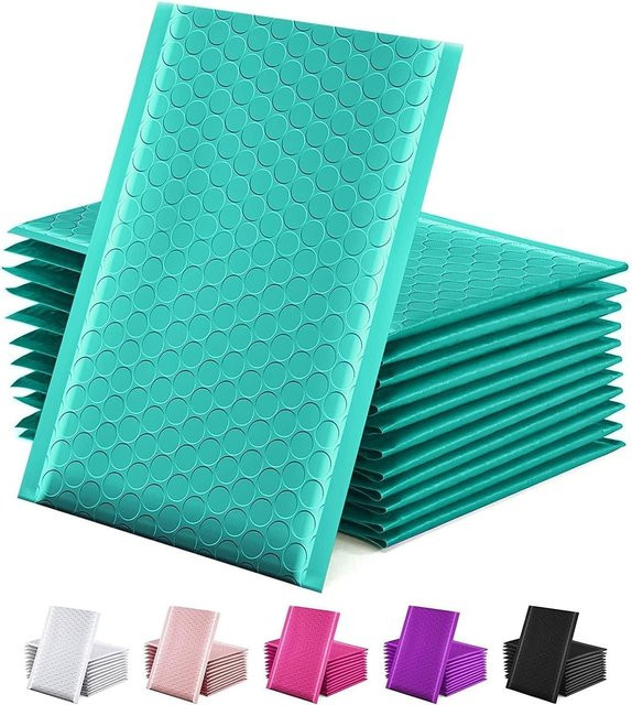 50er-Pack Selbstklebende Luftpolsterumschläge in Grün, Gepolsterte Versandtaschen B: 15,3 cm, H: 22,9 cm - Bild 1
