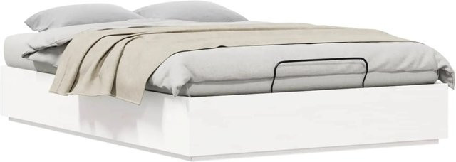 vidaXL Ottoman Bettgestell aus massivem Kiefernholz in Weiß mit Lift-up-Funktion B/T/H: 150 x 200 cm - Bild 1