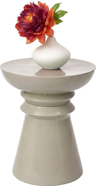 Relaxdays Beistelltisch aus Eisen in Beige im postmodernen Stil, rund, B/T/H: 45 x 38 x 25 cm - Bild 1