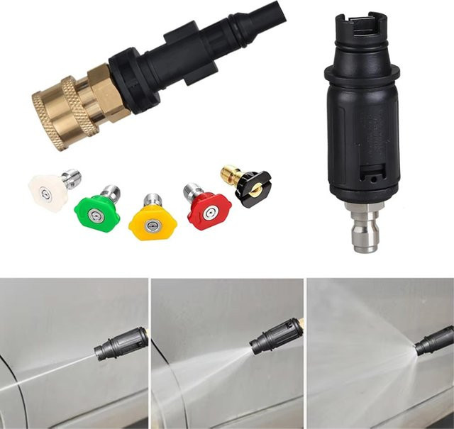 Parkside Hochdruck-Wasserpistolenadapter für Lavor zur Schnellverbindung 1/4 Zoll, rote Sprühdüse für bis zu 4000 PSI - Bild 1