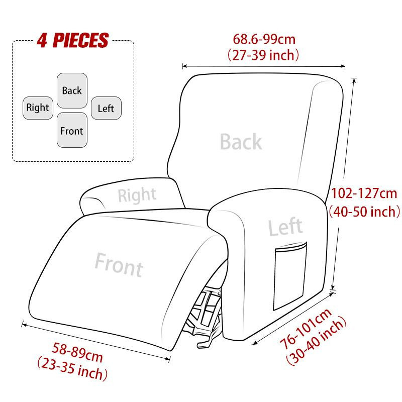 Wasserabweisender Relaxsesselbezug aus Jacquard-Stretch-Material für 1 Sitzer, 4er-Set, Rutschfest und Waschbar - Bild 5
