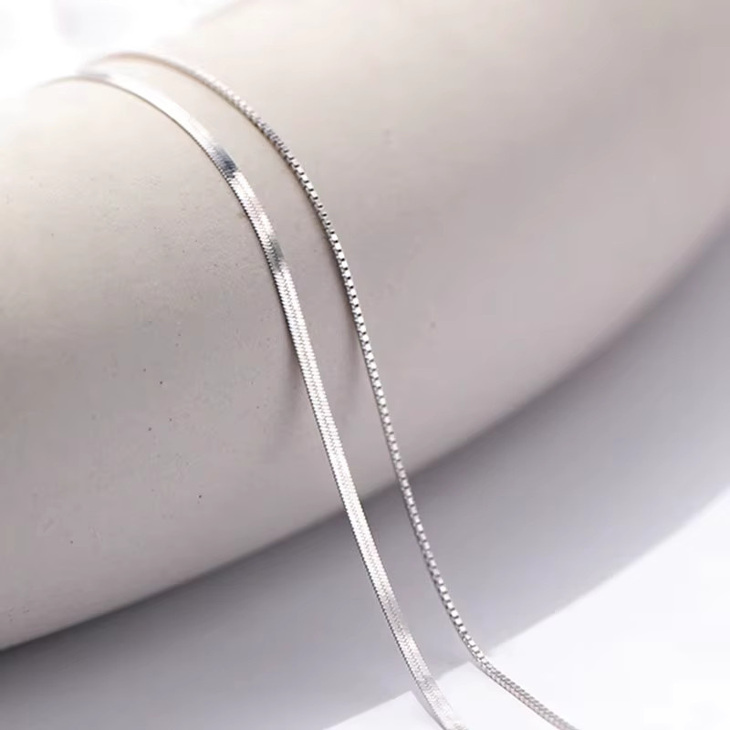 fhiva Halskette 925 Silber, Doppel Schicht Box Kette, Damen - Bild 3