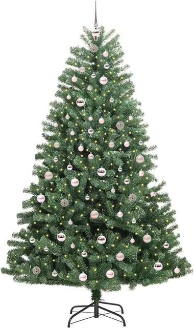 vidaXL Künstlicher Weihnachtsbaum in Grün mit 300 warmweißen LEDs, 210 cm Höhe - Bild 1