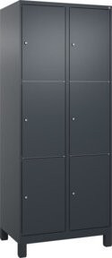 C+P Schließfachschrank Classic PLUS mit 2 Abteilen und Füßen, Farbe Anthrazitgrau, B/T/H: 80 x 50 x 195 cm - Bild 1