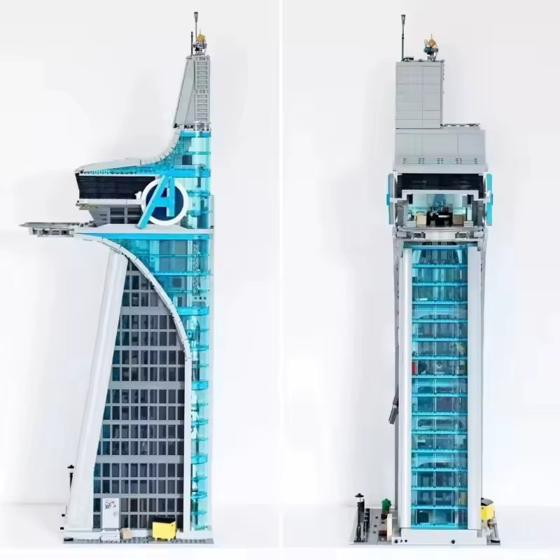 Potdemiel Gebäudemodell Wolkenkratzer in Blau als moderne Tischdekoration aus Kunststoff - Bild 3