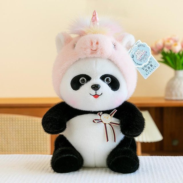 Verwandlungs-Panda-Einhorn-Plüschtier, Puppe, 40cm, bunt/mehrfarbig - Bild 1