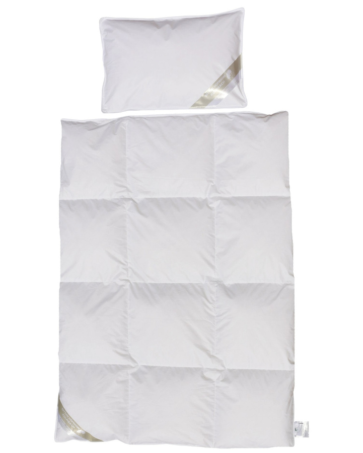 Betten Hofmann Luxus Daunenbett Set für Baby und Kinder mit Daunendecke und Kissen, Farbe Weiß, 100% Daunen - Bild 1