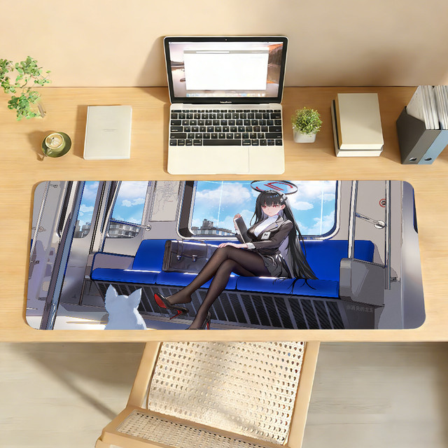 Blue Archive Tsukatsuki Rio XXL Gaming Mauspad in Multicolour, rutschfeste Schreibtischunterlage aus Gummi für PC und Laptop - Bild 1