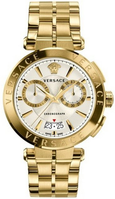 Versace Chronograph Herrenuhr, Quarz, Edelstahl, 45 mm, Silber, 5 ATM - Bild 1