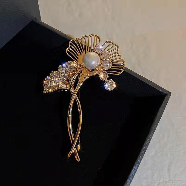 JEWEL HOME Brosche, Gold, Perle, Diamant, Damen - Bild 1