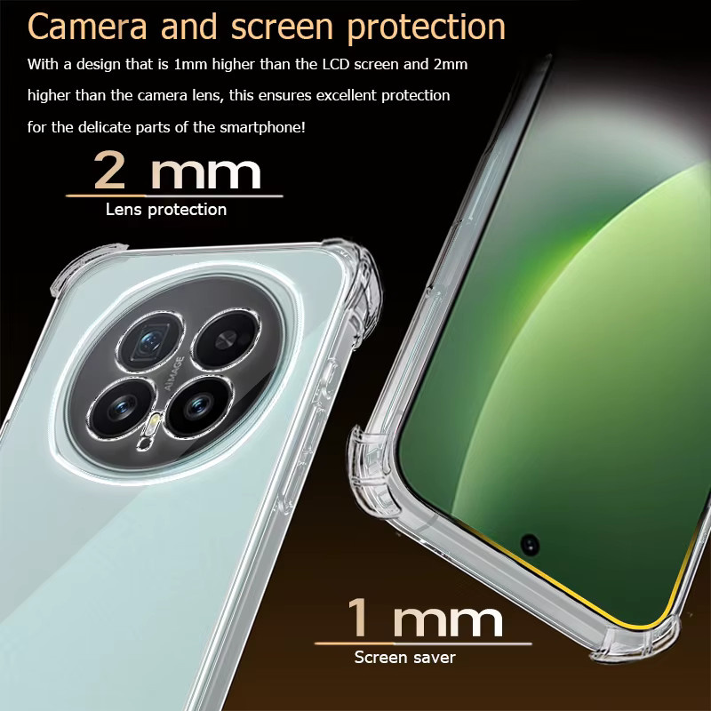 Transparente und bruchsichere Handyhülle für Honor Magic 8, 7, 6, 5 und 4 Pro Lite mit TPU-Rückseite - Bild 2