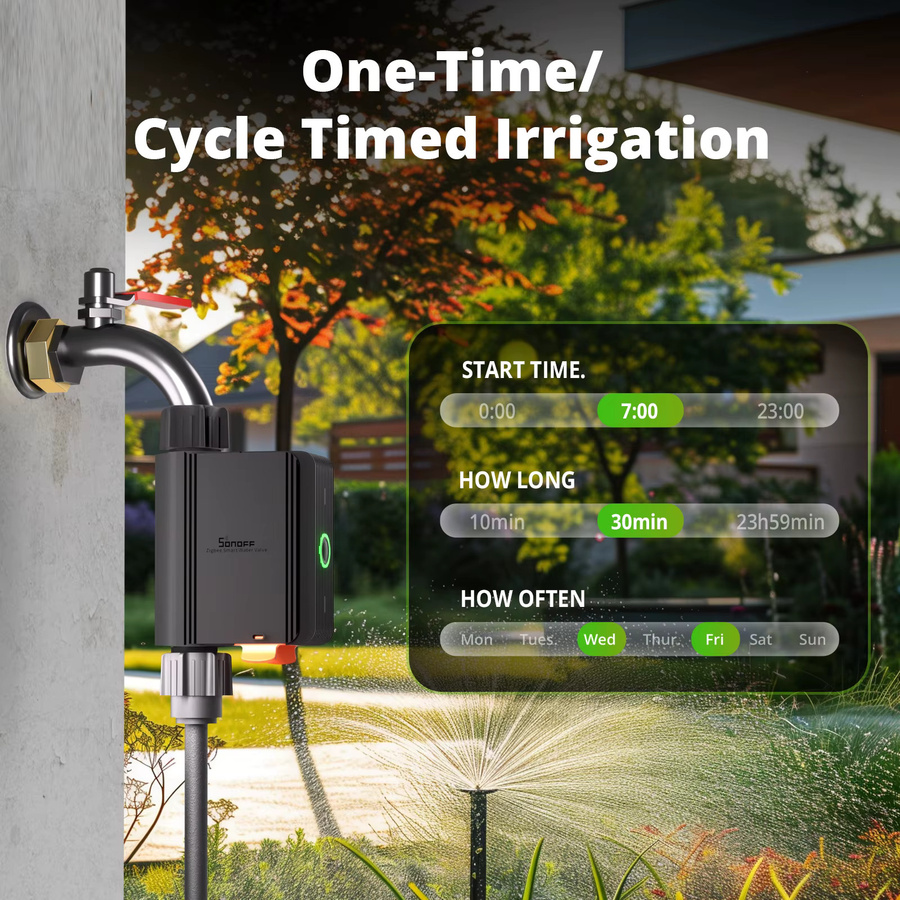 SONOFF SWV Zigbee 3.0 Smart-Wasserventil IP55 Sprinklersteuerung für die Hausbewässerung kompatibel mit eWeLink Alexa und Google - Bild 2
