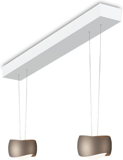 Oligo Curved Slack-Line LED-Pendelleuchte 2-flammig in Brazilian Brown und Weiß matt mit Tunable White (2200K - 5000K) - Bild 1