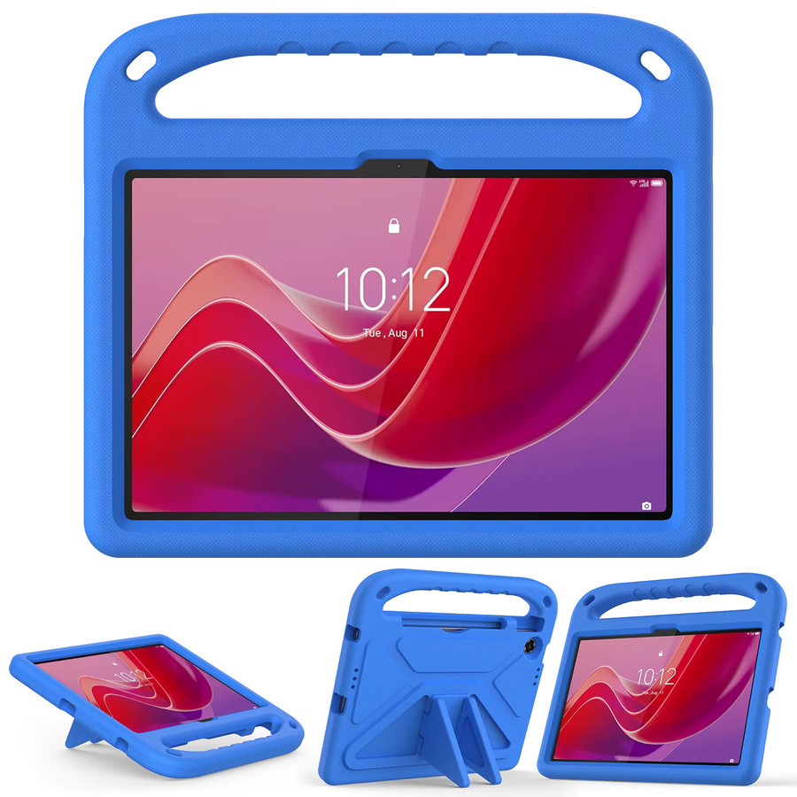 Stoßfeste Kinder Hülle für Lenovo Tab 2025 TB-311FU K10 2. mit Cartoon Motiv und EVA Griff in Blau - Bild 2