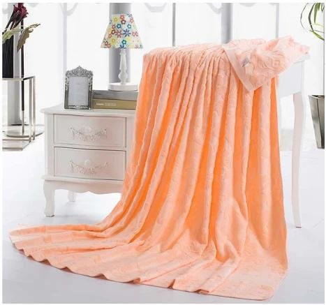 JMG Household Supplies Jacquard Baumwoll Tagesdecke mit Floral-Design, Orange, B x T: 200 x 230 cm - Bild 1