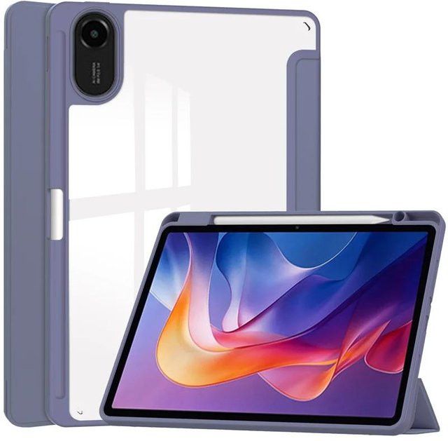 Xiaomi Redmi Pad 2 Hülle mit Stifthalter und Faltständer in Lavendel Grau - Bild 1