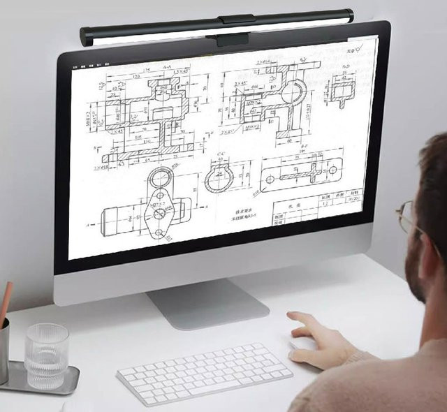 LINYILIGHT LED Monitor-Lichtleiste in Schwarz, dimmbare USB-Bildschirmbeleuchtung für Home Office und Studium - Bild 1