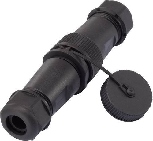 TRU Components 1094581 Rundstecker Adapter in Schwarz mit 4 Polen als gerade Buchse aus Kunststoff - Bild 1