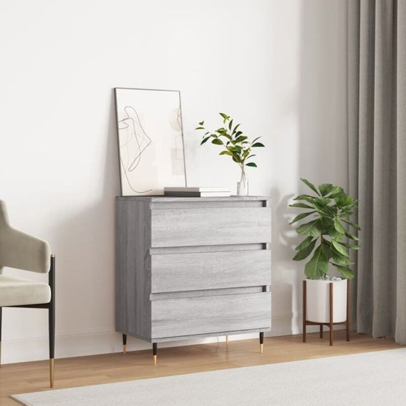 Modernes Sideboard Vidaxl in Grau aus Holzwerkstoff und Metall, B/T/H: 60 x 35 x 70 cm - Bild 1