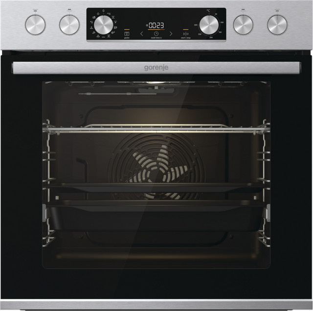 Gorenje Advantage SIX Einbauherdset mit Induktionskochfeld in Silber, Edelstahl und Glas, Kombi-Backofen mit Heißluft, Dampfunterstützung und Grill, Breite: 60 cm - Bild 1