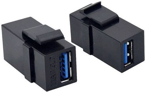 VALUE USB 3.2 Gen 1 Keystone Modul Type A/A in Schwarz - Bild 1