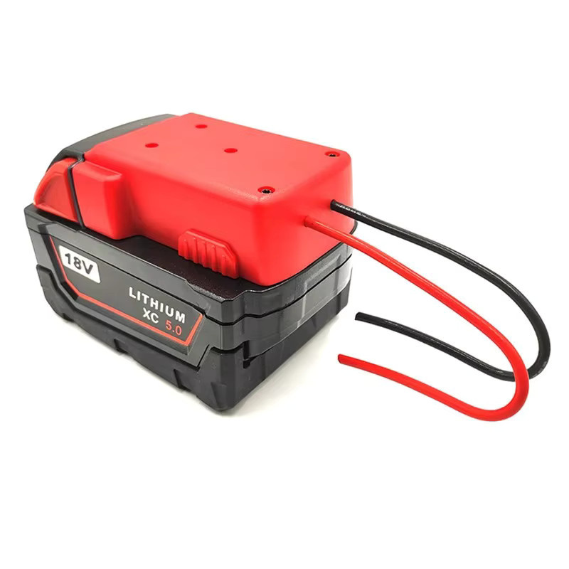 Milwaukee Adapter-Anschluss für externes Entladekabel für Li-Ion-Akkus 14,4 V 18 V 20 V in Rot - Bild 2