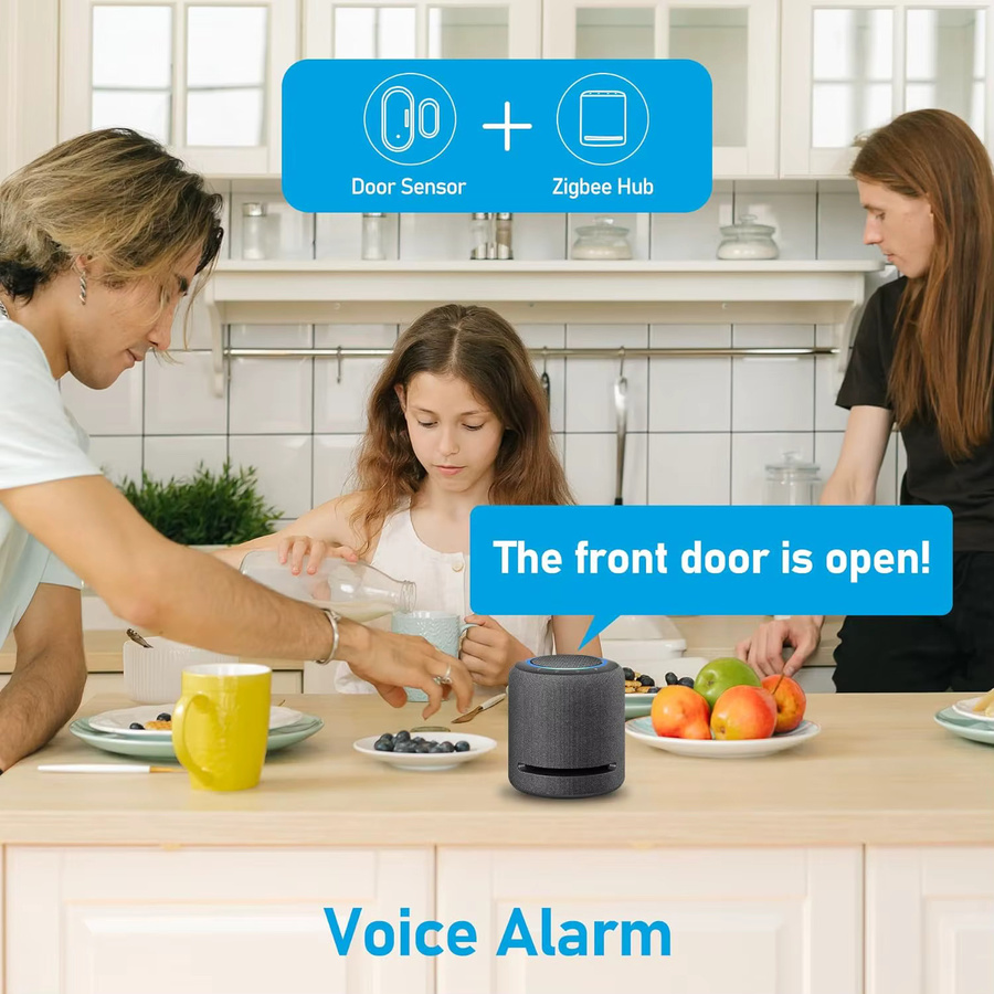 Tuya Zigbee Fenster und Tür Sensor in Weiß für dein Smart Home Sicherheitssystem zur Erkennung von offen oder geschlossen, kompatibel mit Alexa und Google Home - Bild 3