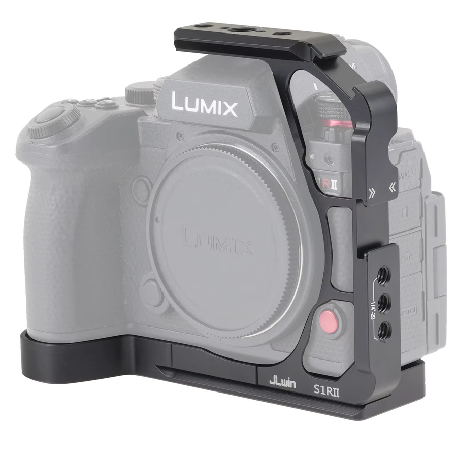 FOTGA Kamera Käfig Kit für Panasonic LUMIX S1RII, S1II und S1IIE in Schwarz mit Arca-Swiss Schnellwechselplatte - Bild 2