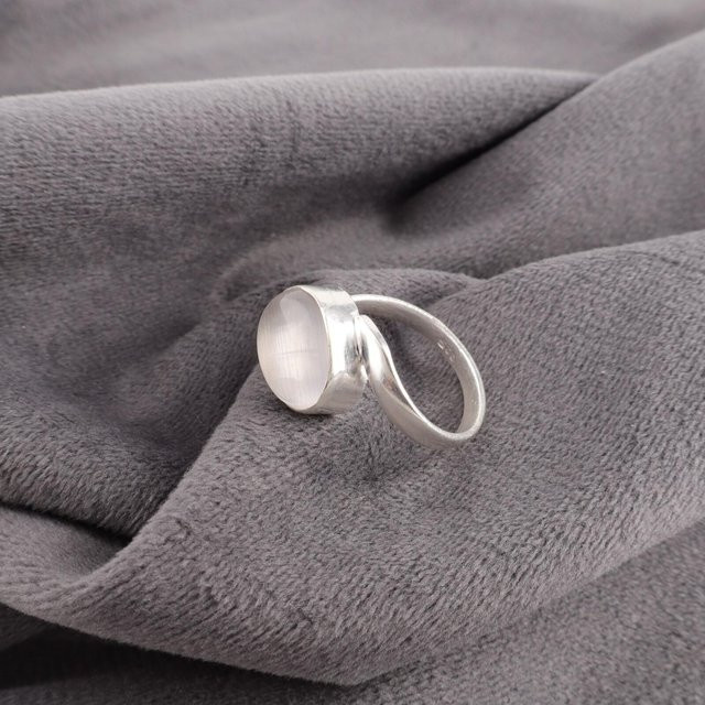 Vaibhav Gems & Jewels Ring 925 Silber, Weißer Selenit, Damen - Bild 1