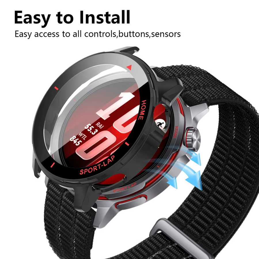 Huawei Smartwatch Displayschutzfolie und Schutzhülle, Black Red - Bild 3