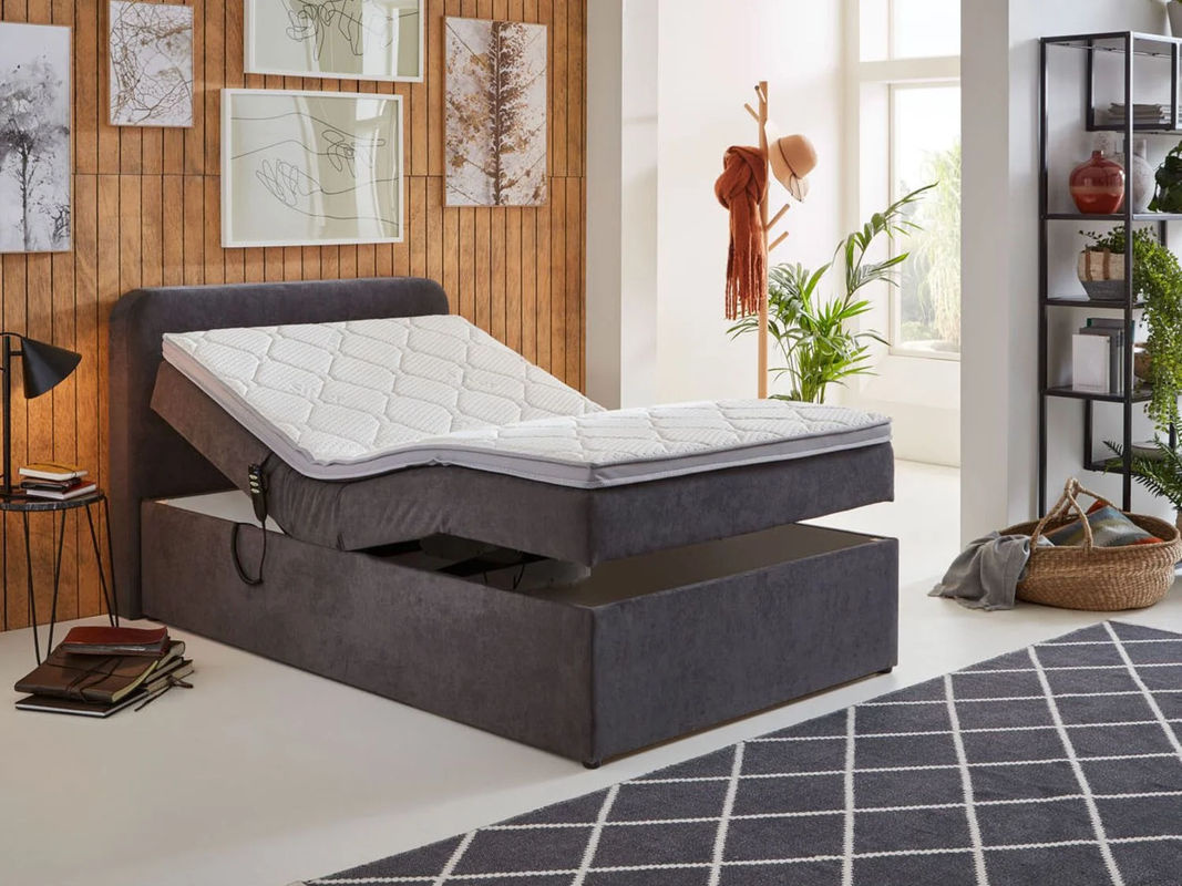 SUN GARDEN Bett in Boxspringoptik Hobart mit motorischer Kopfteilverstellung, Kopfteil, Topper, Bettkasten und Taschenfederkern-Matratze, B/T/H: 120 x 200 x 104 cm - Bild 3