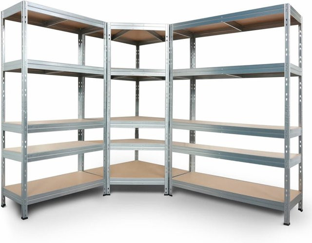 AR SHELVING Regalsystem Rivet Eckregal in Anthrazit, B/T/H: 180 x 45 x 210 cm - Bild 1