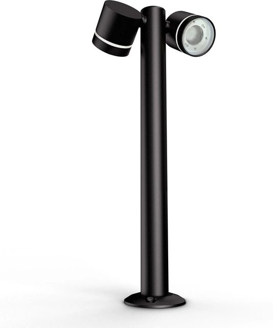 SSC-LUXon Ulica Sockelleuchte Außen Schwarz mit 2x GX53 Fassung, schwenkbar, IP54, modernes Design aus Aluminium und Glas - Bild 1