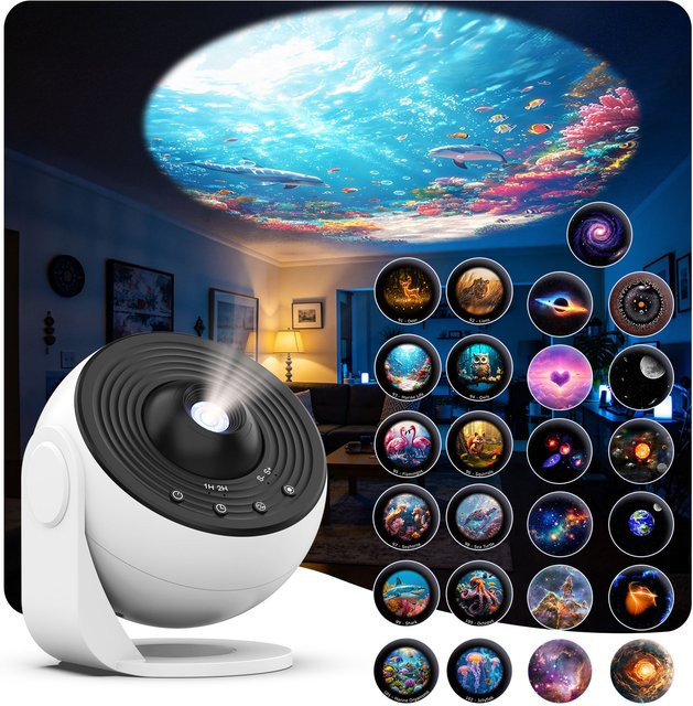 Visason 25-in-1 Galaxy-Projektor Pro in Weiß mit 4K HD Sternenprojektor-Funktion für Kinder und Erwachsene - Bild 1