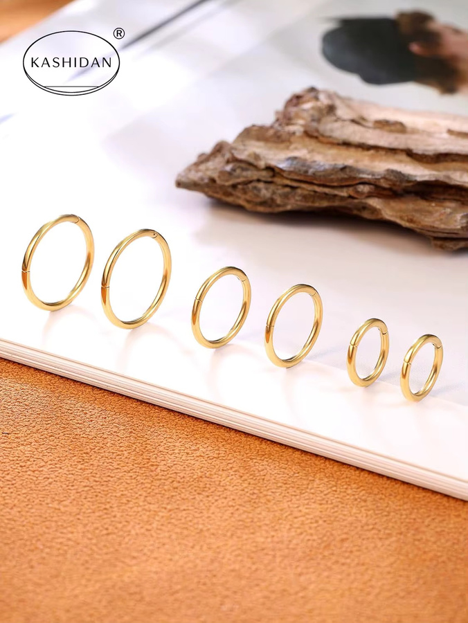 KASHIDAN Nasenring 18 Karat Gold, Klappbar, Unisex - Bild 3