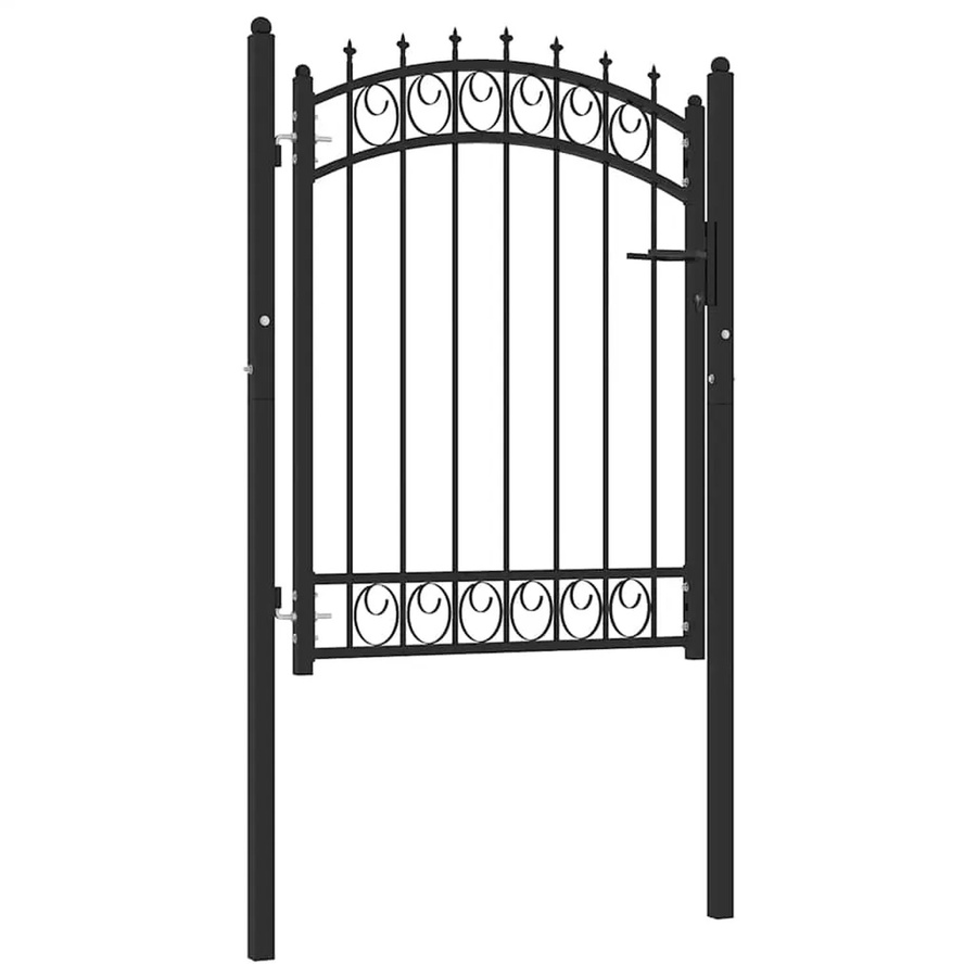 vidaXL Zauntor aus pulverbeschichtetem Stahl in Schwarz, B: 102 cm, H: 125 cm - Bild 2