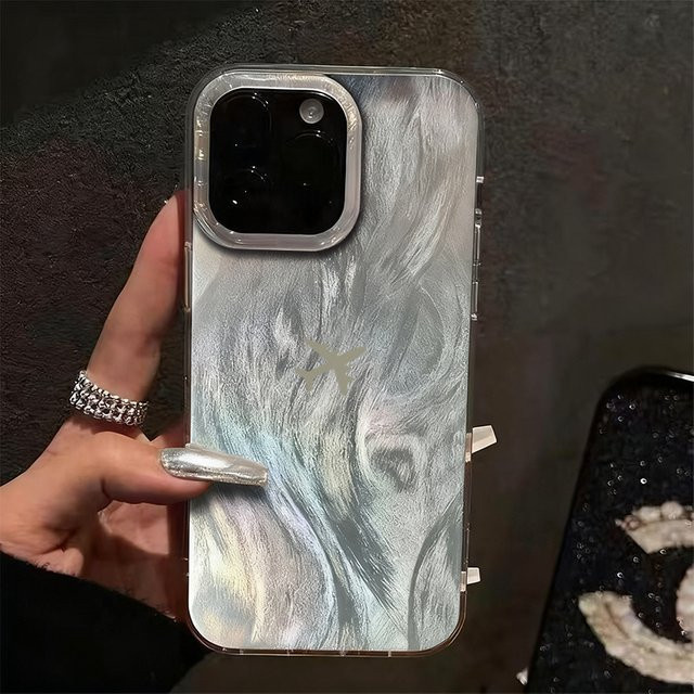 Minimalistische iPhone Hülle mit Flugzeugdesign als IMD-Abdeckung für iPhone 17 bis iPhone 7 und Plus Modelle - Bild 1