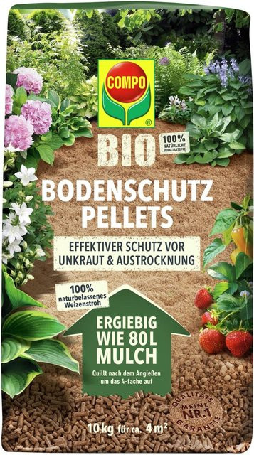 Compo Bio Bodenschutz-Pellets aus Weizenstroh, Braun, 10 kg - Bild 1