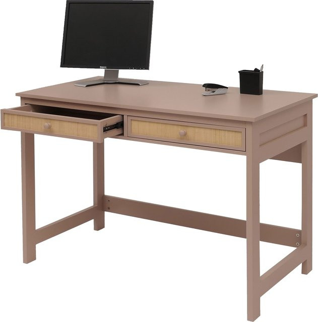 Schreibtisch MCW O36 aus Holz in Beige, B/T/H: 110 x 78 x 60 cm - Bild 1