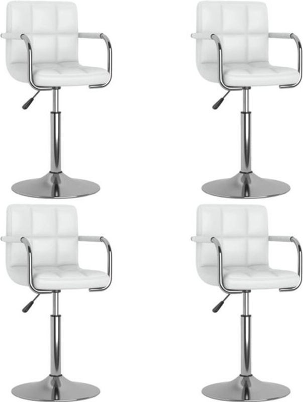 vidaxl Esszimmerstühle 4er Set Modern Weiß Kunstleder Drehbar - Bild 1