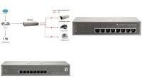 LevelOne GEP-0821 Desktop Switch mit 8 x 10/100/1000 Mbit/s LAN-Ports und PoE in Grau - Bild 1