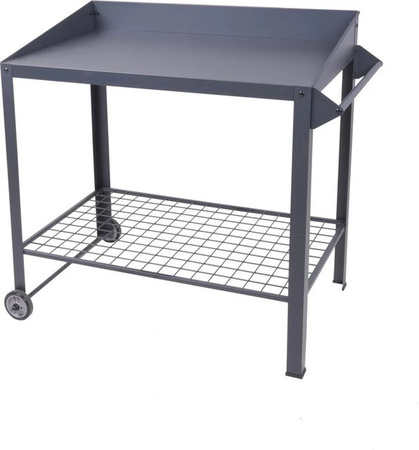 DELUKE Pflanztisch TURKU Mobil aus Stahl in Anthrazit, Mobiler Garten-Arbeitstisch B: 90 cm, T: 55 cm, H: 30 cm