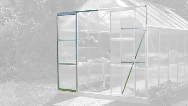 Vitavia Erweiterungsset für Doppelschiebetür passend für Gewächshäuser Merkur und Meridian 1, Farbe Alu Blank, Breite: 60 cm, Höhe: 175 cm - Bild 2