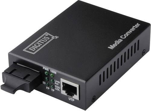 Digitus DN-82021-1 LAN Medienkonverter Fast Ethernet RJ45 auf SC Duplex Schwarz - Bild 1