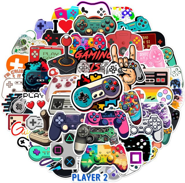 Gamepad Joypad Graffiti Aufkleber Set in Multicolour für DIY Scrapbooking, Laptop, Telefon und Skateboard - Bild 1