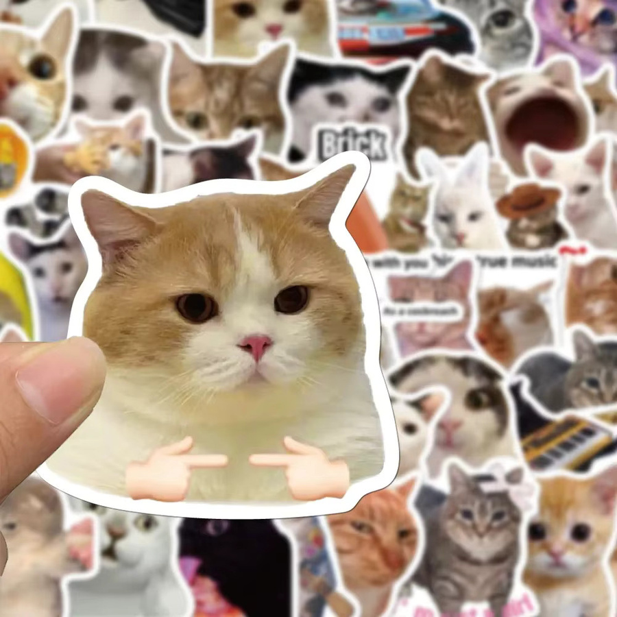Rspctou Katzen-Meme-Graffiti-Aufkleber, multicolor, 10-teiliges Set - Bild 3