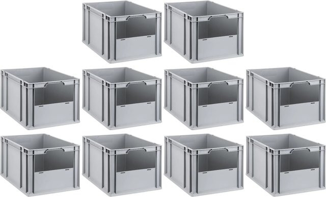 PROREGAL SparSet 10x Eurobox NextGen Insight Eurobehälter Transportbox mit offener Front, Grau, H x B x T: 32 x 40 x 60 cm - Bild 1