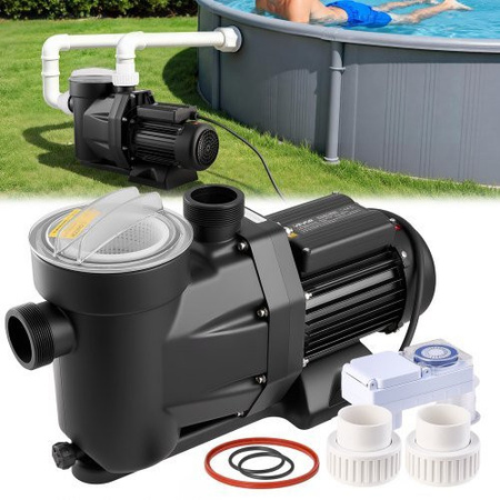 VEVOR Poolpumpe 1300 W mit 28.800 L/H Fördermenge, einstufige Schwimmbadpumpe mit 24-Stunden-Timer und Filterkorb für Aufstell- und Einbaupools sowie Spas