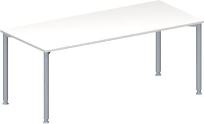 Schäfer Shop Genius Konferenztisch MODENA FLEX, rechteckig, höhenverstellbar, Farbe: weiß/weißaluminium, B: 180 cm, T: 80 cm, H: 72-84 cm - Bild 1