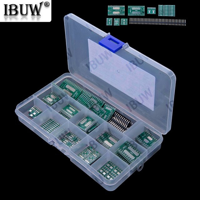 70-teiliges SMD zu DIP Adapter Konverterplatte PCB Board Kit in Grün für SOP8 SOP10 SOP14 SOP16 SOP20 SOP24 SOP28 - Bild 1